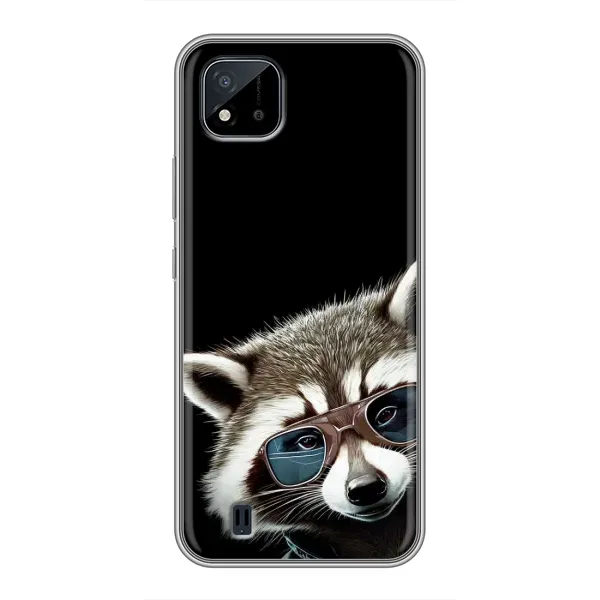 Чехол с рисунком «Стильный Енот» для Realme C11 (2021) / C20 Чехол с рисунком «Стильный Енот» для Realme C11 (2021) / C20