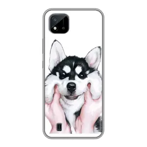 Бампер для Realme C11 (2021) / C20 с картинкой "Песики" (Собака Хаски)