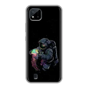 Силіконовый Чохол з принтом "Космонавти" на Realme C11 (2021) / C20 (В руках земля)