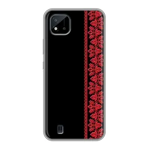 Силиконовый Чехол на Realme C11 (2021) / C20 с картинкой Вышиванки (Вышиванка на черном)