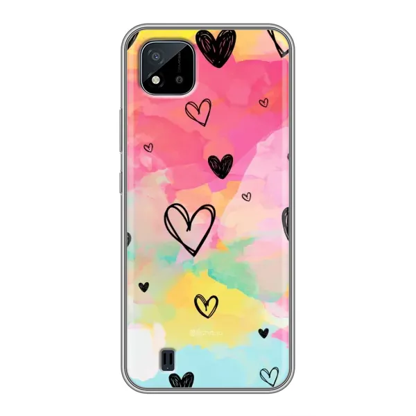 Чехол с рисунком «Яркие сердечки» для Realme C11 (2021) / C20 Чехол с рисунком «Яркие сердечки» для Realme C11 (2021) / C20