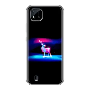 Силиконовый бампер с картинкой животных для Realme C11 (2021) / C20 (Яркий олень)