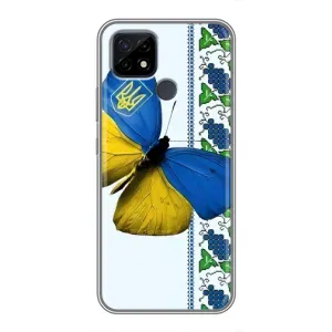 Чехол с Украинской символикой на Реалми С21 (Бабочка)