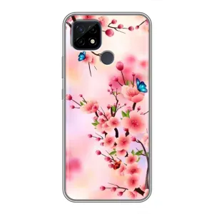 Чехол с принтом САКУРЫ на Realme C21 (Бабочки на сакуре)