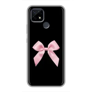 Чехол банты для Realme C21 (Бант на черном)
