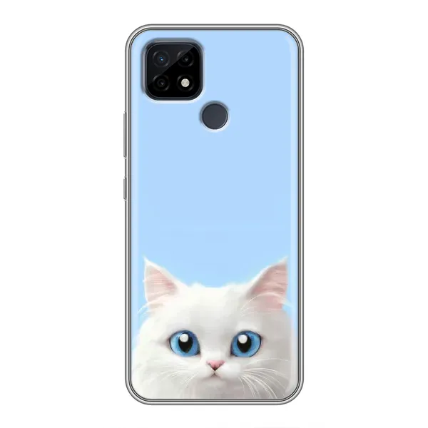 Чехол с рисунком «Белый кот» для Realme C21 Чехол с рисунком «Белый кот» для Realme C21