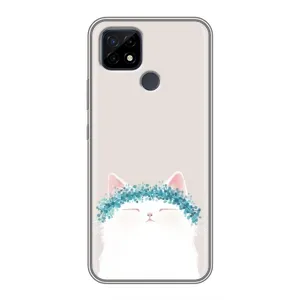 Чехол на тематику: Коты для Realme C21 (Белый котик)