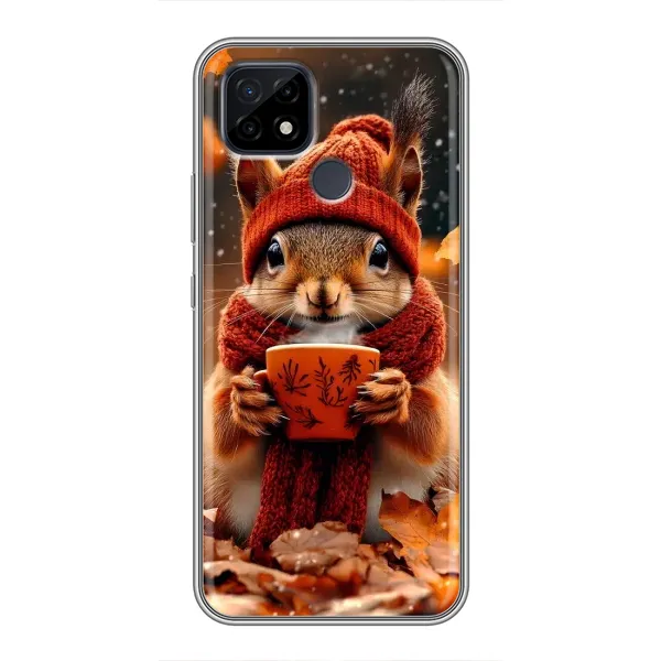 Чехол с рисунком «Белка с кофе» для Realme C21 Чехол с рисунком «Белка с кофе» для Realme C21