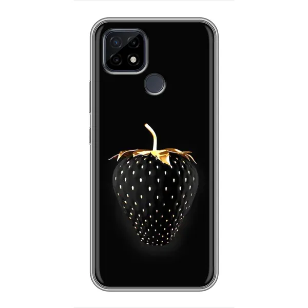 Чехол с рисунком «Чёрная клубника» для Realme C21