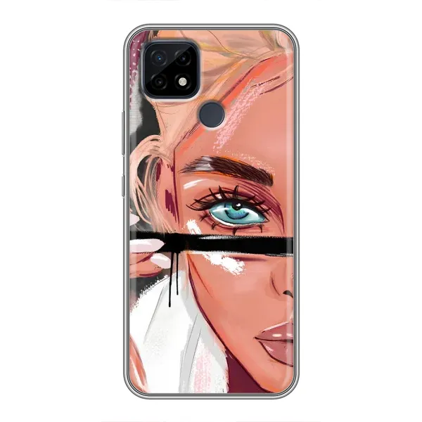 Чехол с рисунком «Девушка и ресницы» для Realme C21