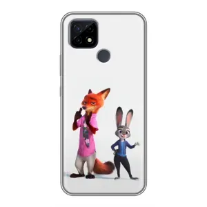 Силіконовий чохол з принтом Зоотрополіс для Realme C21 (Джуді і Нік)