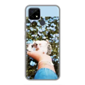 Чехлы с изображением разных животных для Realme C21 (Ежик на руках)