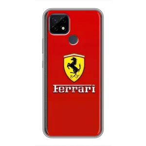 Силіконовий бампер з картинкою машини на Realme C21 (Ferrari Logo)