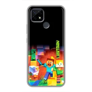 Чехлы для Realme C21 (Персонажи Майн Крафт) (Герой Майнкрафт)