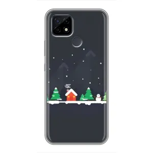 Силіконовий бампер на різдво для Realme C21 (Місто зимове)