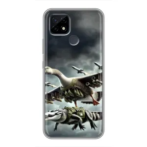 Чехол с мемами тралалело тралала для Realme C21 (Гусини и крокодило)