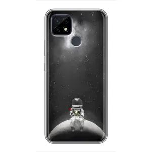 Силиконовый Чехол с принтом "Космонавты" на Realme C21 (Космонавт романтик)