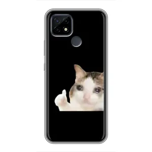 Бампер с принтом Мемы для Realme C21 (Кот в слезах)