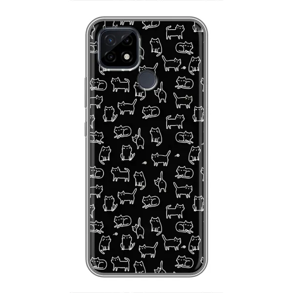 Чехол с рисунком «Котики на черном» для Realme C21 Чехол с рисунком «Котики на черном» для Realme C21