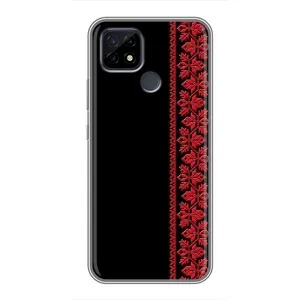 Силиконовый Чехол на Realme C21 (Красная Вышиванка)