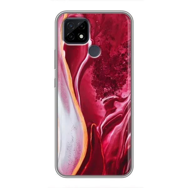 Чехол с рисунком «Красный мрамор» для Realme C21 Чехол с рисунком «Красный мрамор» для Realme C21