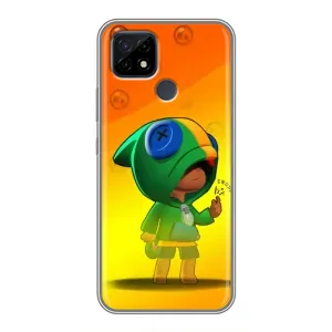Чехол Бравл Старс для Realme C21 (LEON в кофте)