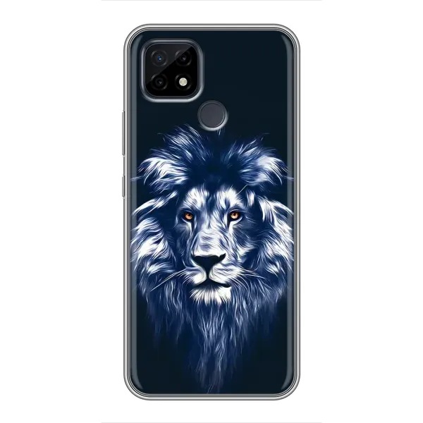Чехол с рисунком «Лев - синий» для Realme C21