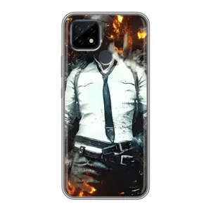 Силиконовый чехол с картинкой "Герой Pubg" на Realme C21 (Man Пубг)