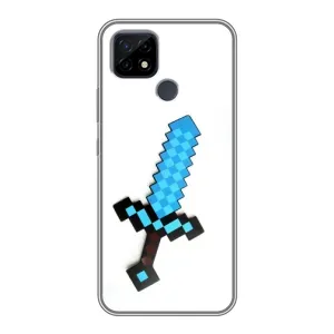 Чехлы для Realme C21 (Персонажи Майн Крафт) (Меч)