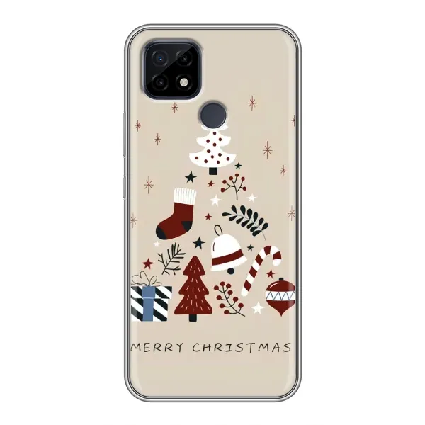 Чехол с рисунком «Merry Christmas» для Realme C21
