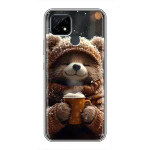 Печатный чехол «Зверята с кофе» для Realme C21 (Медвежонок с кофе)