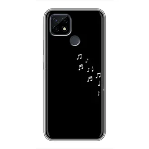 Чохол з картинками на чорному фоні для Realme C21 (Ноти)