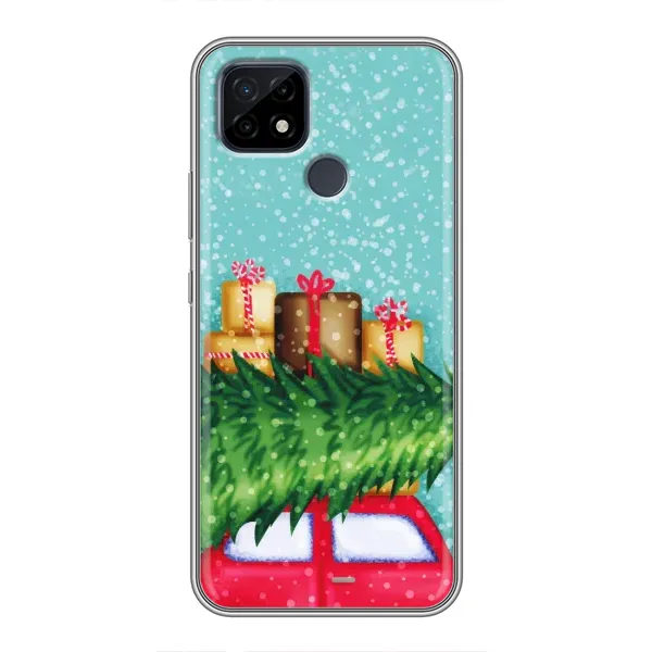 Чехол с рисунком «Новогодние подарки» для Realme C21