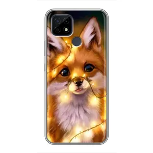 Чехол с Лисичкой для Realme C21 (Новогодний лисенок)