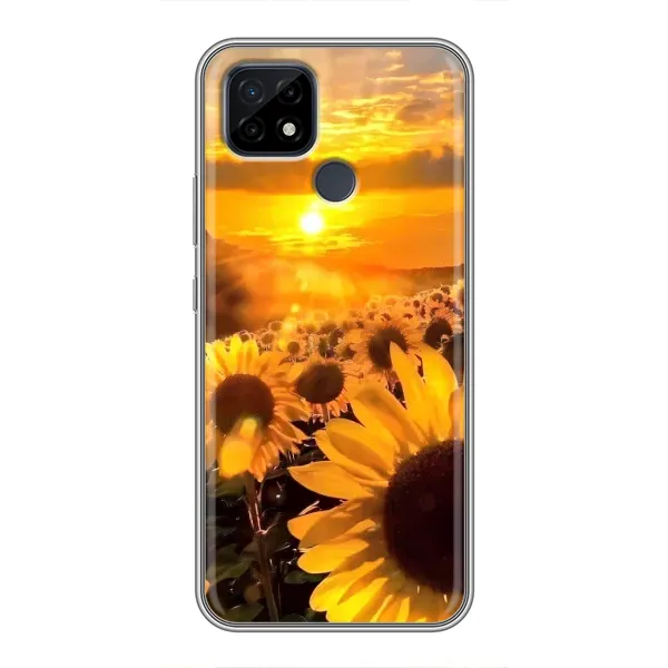 Чехол с рисунком «поле подсолнухов» для Realme C21