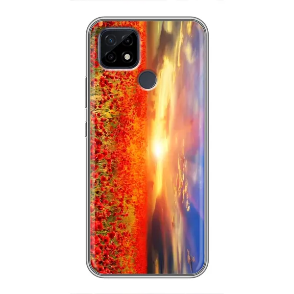 Чехол с рисунком «Поле тюльпанов» для Realme C21