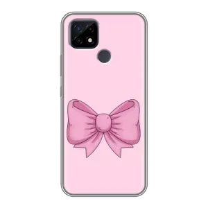 Чехол банты для Realme C21 (Розовый бантик)