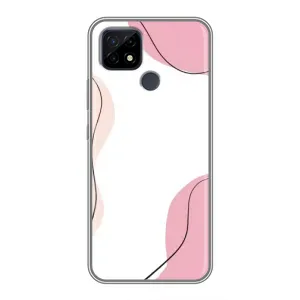 Чехол цветочный дизайн для Realme C21 (Розовый фон)