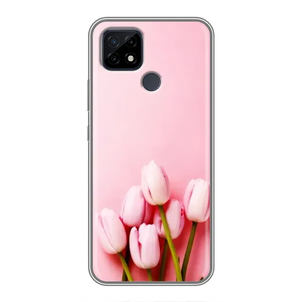 Чехол с рисунком «Розовые тюльпаны» для Realme C21