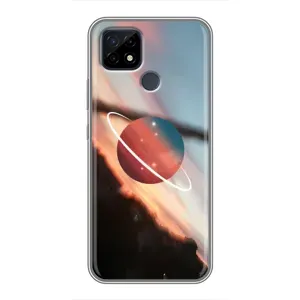 Чехол (ТПУ) с планетами на Realme C21 (Сатурн)