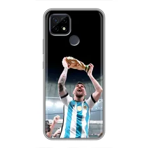 Чехлы Лео Месси Аргентина для Realme C21 (Счастливый Месси)