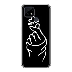 Чехлы (Знак сердечка) на Realme C21 (Сердце на черном)
