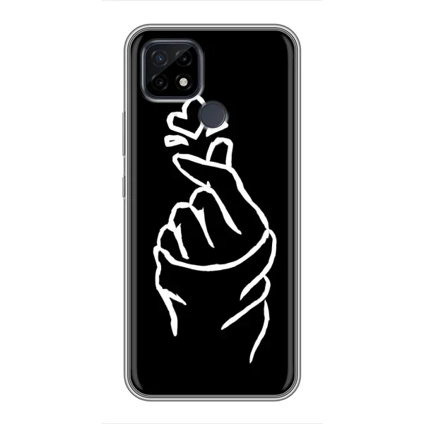 Чехол с рисунком «Сердце на черном» для Realme C21 Чехол с рисунком «Сердце на черном» для Realme C21