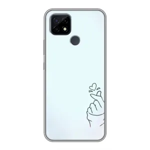 Чехлы (Знак сердечка) на Realme C21 (Сердце на голубом)