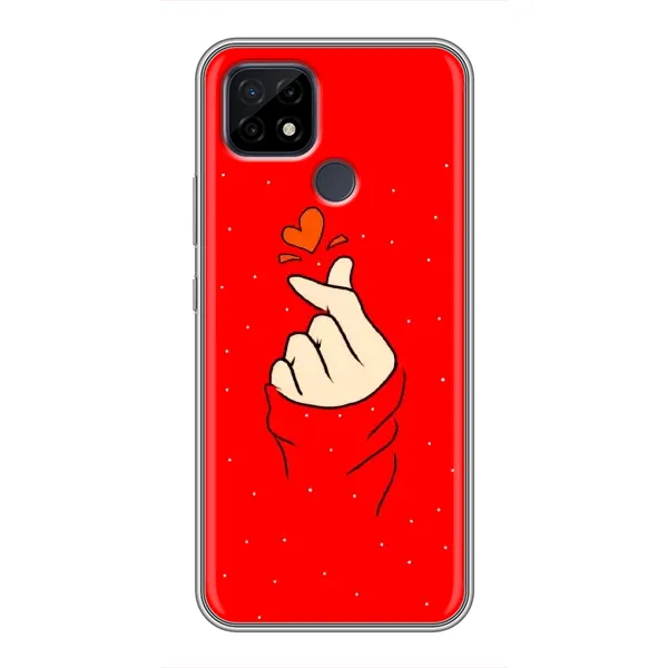 Чехол с рисунком «Сердце на красном» для Realme C21 Чехол с рисунком «Сердце на красном» для Realme C21