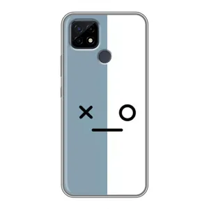 Силиконовые Чехлы (смешные стикеры) для Realme C21 (Серо-белый)