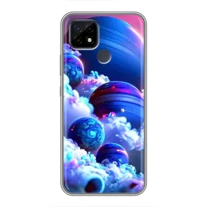 Чехлы КОСМОС для Realme C21 (Синие планеты)