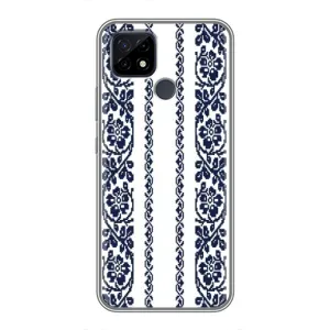 Силиконовый Чехол на Realme C21 с картинкой Вышиванки (Синяя вышиванка)