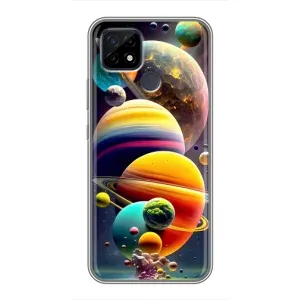 Чехол (ТПУ) с планетами на Realme C21 (Солнечна система)