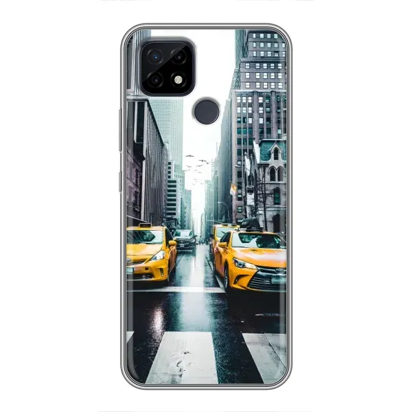 Чехол с рисунком «Такси» для Realme C21